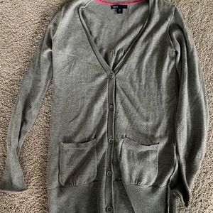 Gap kids girls button down grey cardigan